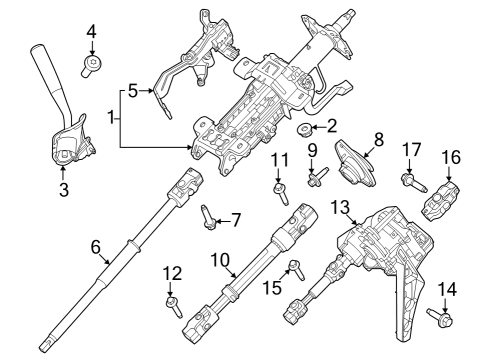 2024 Ford F-350 Super Duty Steering Column Assembly Diagram 1