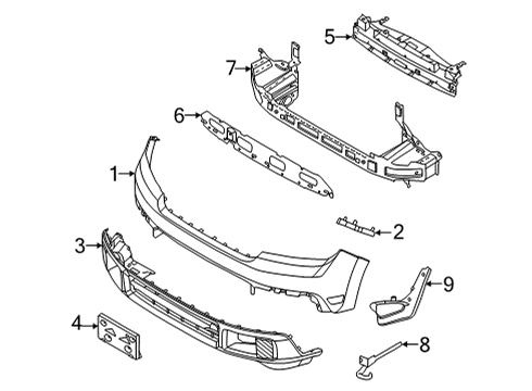 2022 Ford Maverick Bumper & Components - Front Diagram