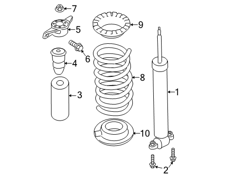 2019 Ford Police Responder Hybrid Shocks & Components - Rear Diagram