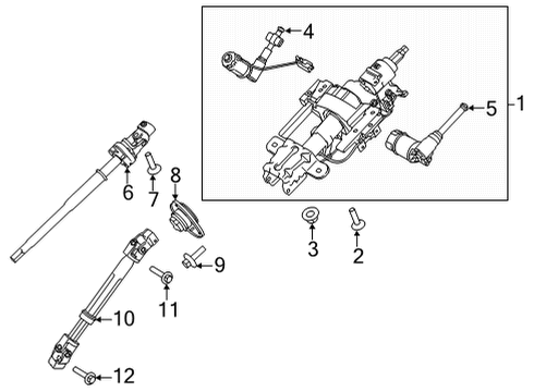 2023 Ford F-150 Steering Column & Wheel, Steering Gear & Linkage Diagram 2