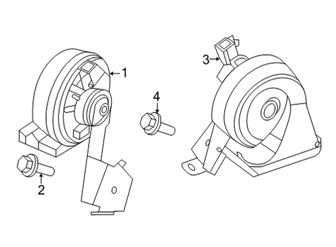 2023 Ford Bronco HORN ASY Diagram for M2DZ-13801-A