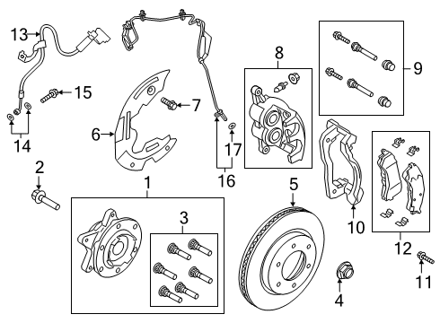 2023 Ford Ranger Brake Components Diagram 1