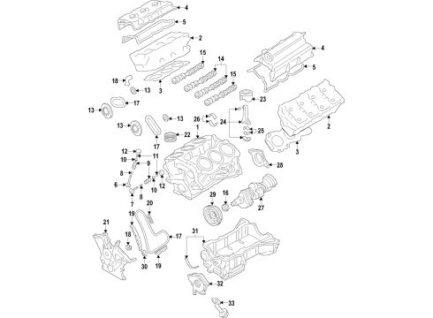 2020 Ford F-150 Engine Parts, Mounts, Cylinder Head & Valves, Camshaft & Timing, Variable Valve Timing, Oil Cooler, Oil Pan, Oil Pump, Crankshaft & Bearings, Pistons, Rings & Bearings Diagram 6