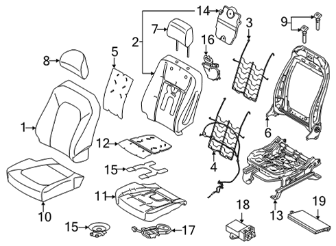 2022 Ford F-150 PAD - SEAT BACK Diagram for ML3Z-1664811-C