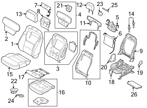 2023 Ford F-150 Lightning PAD - SEAT BACK Diagram for ML3Z-1664811-B