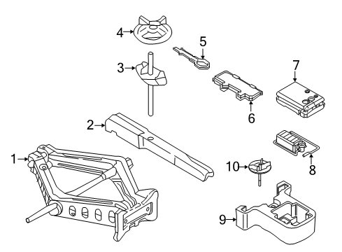 2021 Ford Mustang Jack & Components Diagram 1