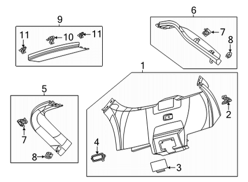 2022 Ford Mustang Mach-E TRIM - TAILGATE Diagram for LJ8Z-5842906-AD