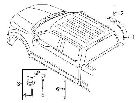 2020 Ford F-150 Exterior Trim - Cab Diagram 5