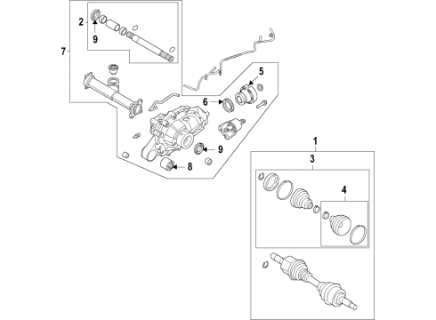 2022 Ford Bronco SHAFT - FRONT AXLE Diagram for MB3Z-3A427-B