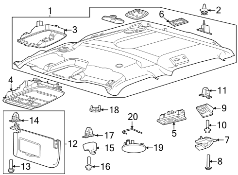 2024 Ford F-250 Super Duty Interior Trim - Cab Diagram 1