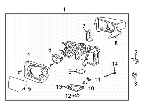 2021 Ford F-150 Outside Mirrors Diagram 1