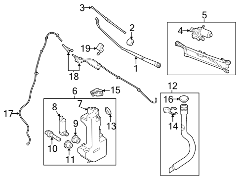 2022 Ford E-Transit Wiper & Washer Components Diagram