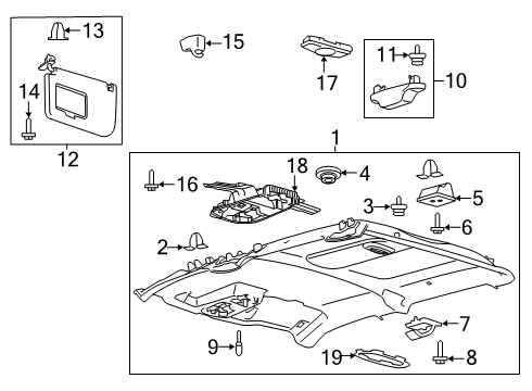 2020 Ford F-350 Super Duty Interior Trim - Cab Diagram 7