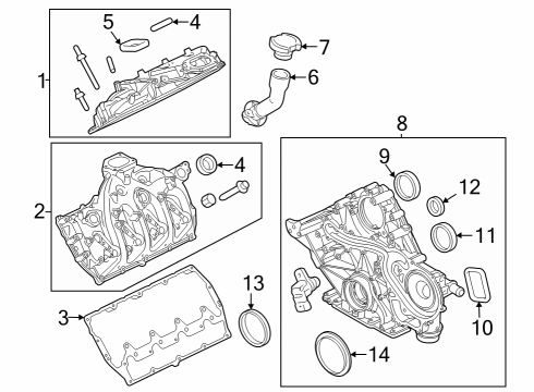 2024 Ford F-350 Super Duty Valve & Timing Covers Diagram 1