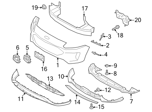 2023 Ford Escape GRILLE Diagram for PJ6Z-17B814-B