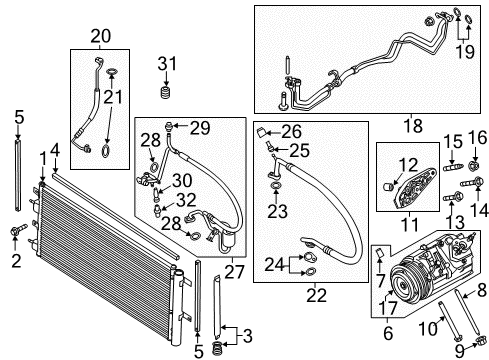 2020 Lincoln MKZ A/C Condenser, Compressor & Lines Diagram 2