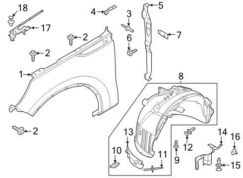 2020 Lincoln Aviator Fender & Components Diagram 2