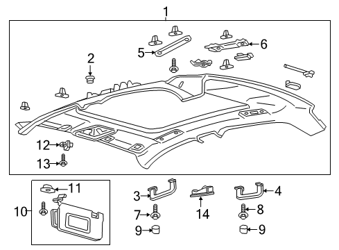 2020 Lincoln Continental Interior Trim - Roof Diagram 1