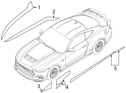 2024 Ford Mustang DECAL - STRIPE Diagram for PR3Z-6320000-AA