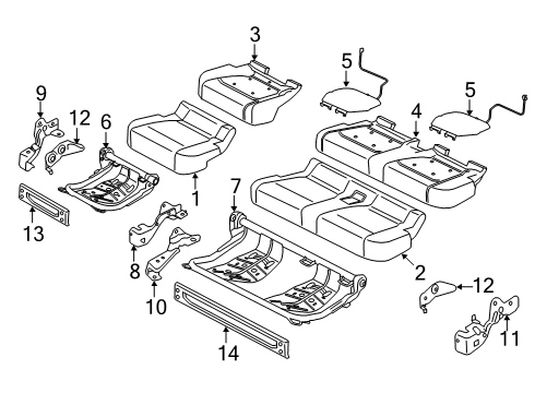 2021 Ford F-250 Super Duty Rear Seat Components Diagram 2