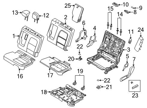 2021 Ford Escape HEADREST - COVER AND PAD Diagram for MJ6Z-78611A08-BD