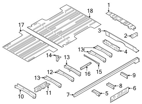 2022 Ford E-Transit Rear Floor & Rails Diagram 2