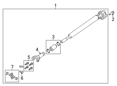 2022 Ford F-350 Super Duty Drive Shaft - Front Diagram