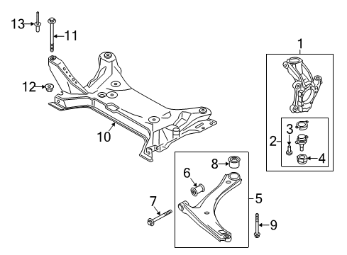 2020 Ford Transit Front Suspension Components, Lower Control Arm, Stabilizer Bar Diagram 2