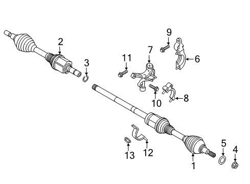 2020 Lincoln MKZ Drive Axles - Front Diagram 3