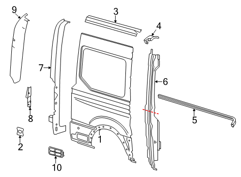 2020 Ford Transit Side Panel & Components Diagram 1