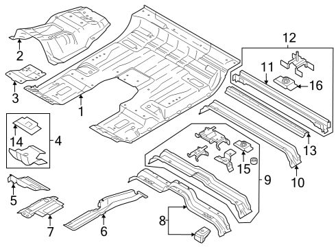 2024 Ford F-350 Super Duty PAN ASY - FLOOR - FRONT Diagram for FL3Z-1811135-C