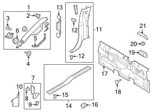 2024 Ford F-250 Super Duty Interior Trim - Cab Diagram 7