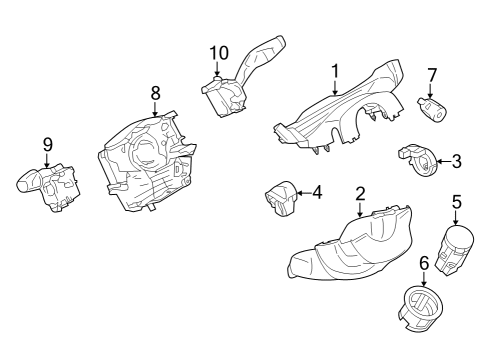 2022 Ford E-Transit Shroud, Switches & Levers Diagram