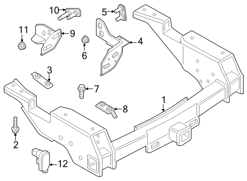 2024 Ford F-350 Super Duty Trailer Hitch Components Diagram