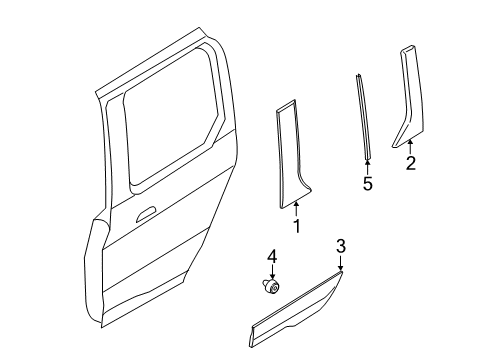 2020 Ford Transit Connect Exterior Trim - Side Loading Door Diagram 4