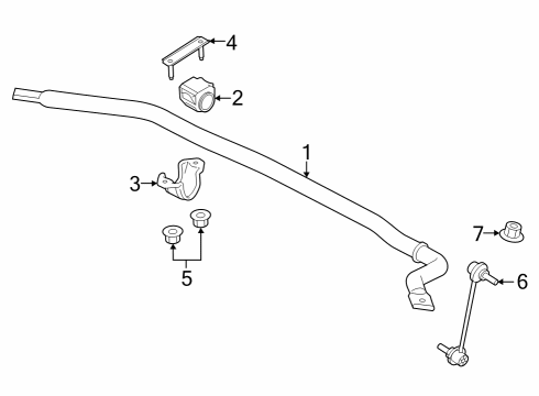 2022 Ford F-150 Lightning Stabilizer Bar & Components - Front Diagram