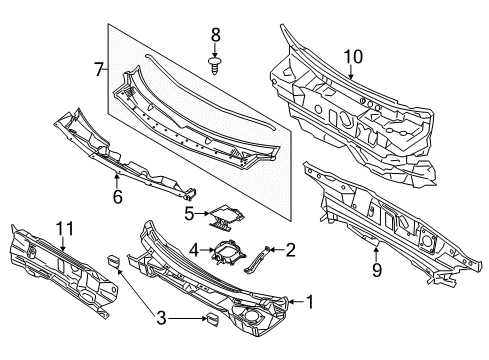 2019 Ford Police Interceptor Utility Cowl Diagram