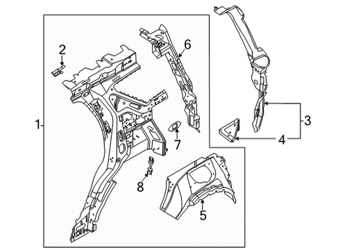 2022 Ford Bronco Sport REINFORCEMENT - "D" PILLAR Diagram for M1PZ-7841059-A