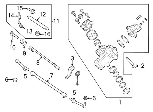 2023 Ford F-250 Super Duty Steering Column & Wheel, Steering Gear & Linkage Diagram 3