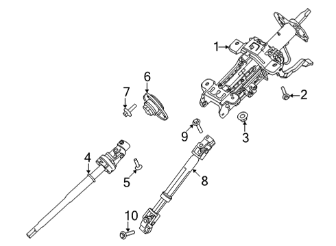 2021 Ford F-150 Steering Column & Wheel, Steering Gear & Linkage Diagram 6