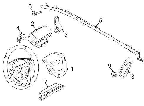 2020 Ford Edge Air Bag Components Diagram 1