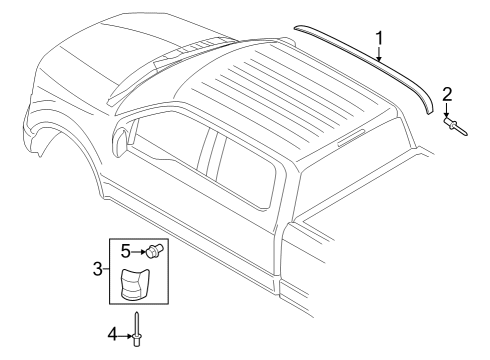 2023 Ford F-250 Super Duty Exterior Trim - Cab Diagram 3