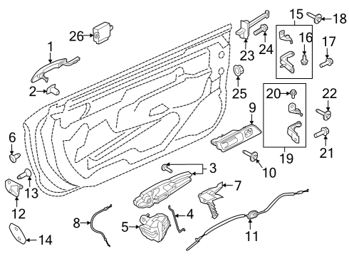 2024 Ford Mustang HANDLE ASY - DOOR - OUTER Diagram for PR3Z-6322404-AA