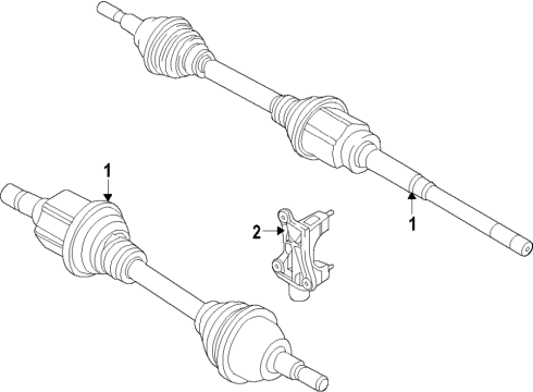 2019 Ford Police Interceptor Utility Front Axle Shafts & Joints, Drive Axles Diagram