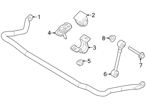 2023 Ford F-350 Super Duty Stabilizer Bar & Components - Front Diagram 2