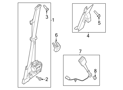 2023 Ford F-250 Super Duty COVER - SEAT BELT - UPPER Diagram for PC3Z-25612C36-AA