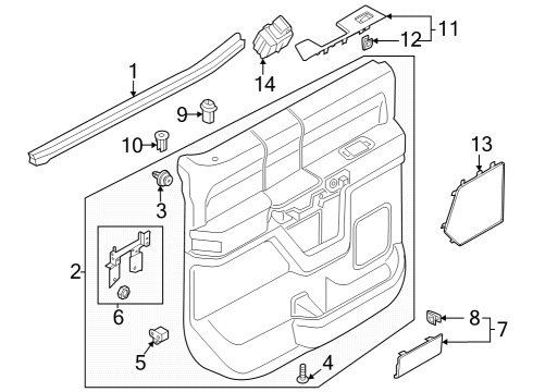 2023 Ford F-150 Lightning PANEL ASY - DOOR TRIM Diagram for ML3Z-1627411-BF