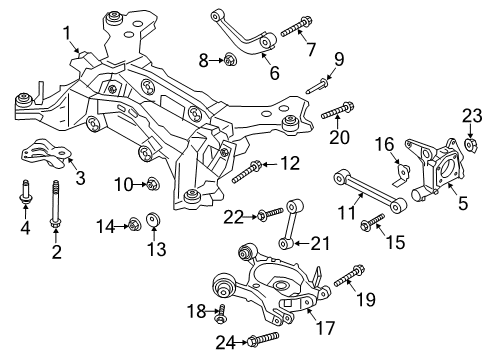 2020 Lincoln MKZ Rear Suspension, Upper Control Arm, Suspension Components Diagram 1