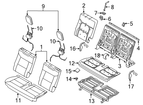 2020 Ford Explorer COVER ASY - REAR SEAT CUSHION Diagram for MB5Z-7863804-CG