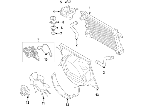 2022 Ford F-350 Super Duty GASKET - WATER PUMP Diagram for LC3Z-8507-A